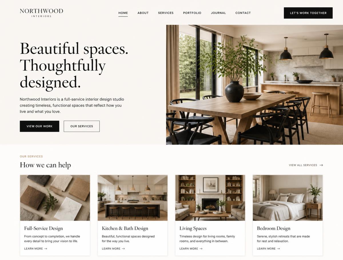 A modern website we built