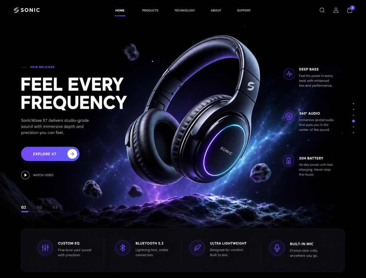 3D product launch website example